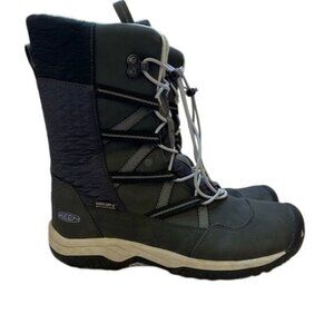 Keen Kids 'Hoodoo' Waterproof Winter Snow Boots In Black Sz 5 Big Girl